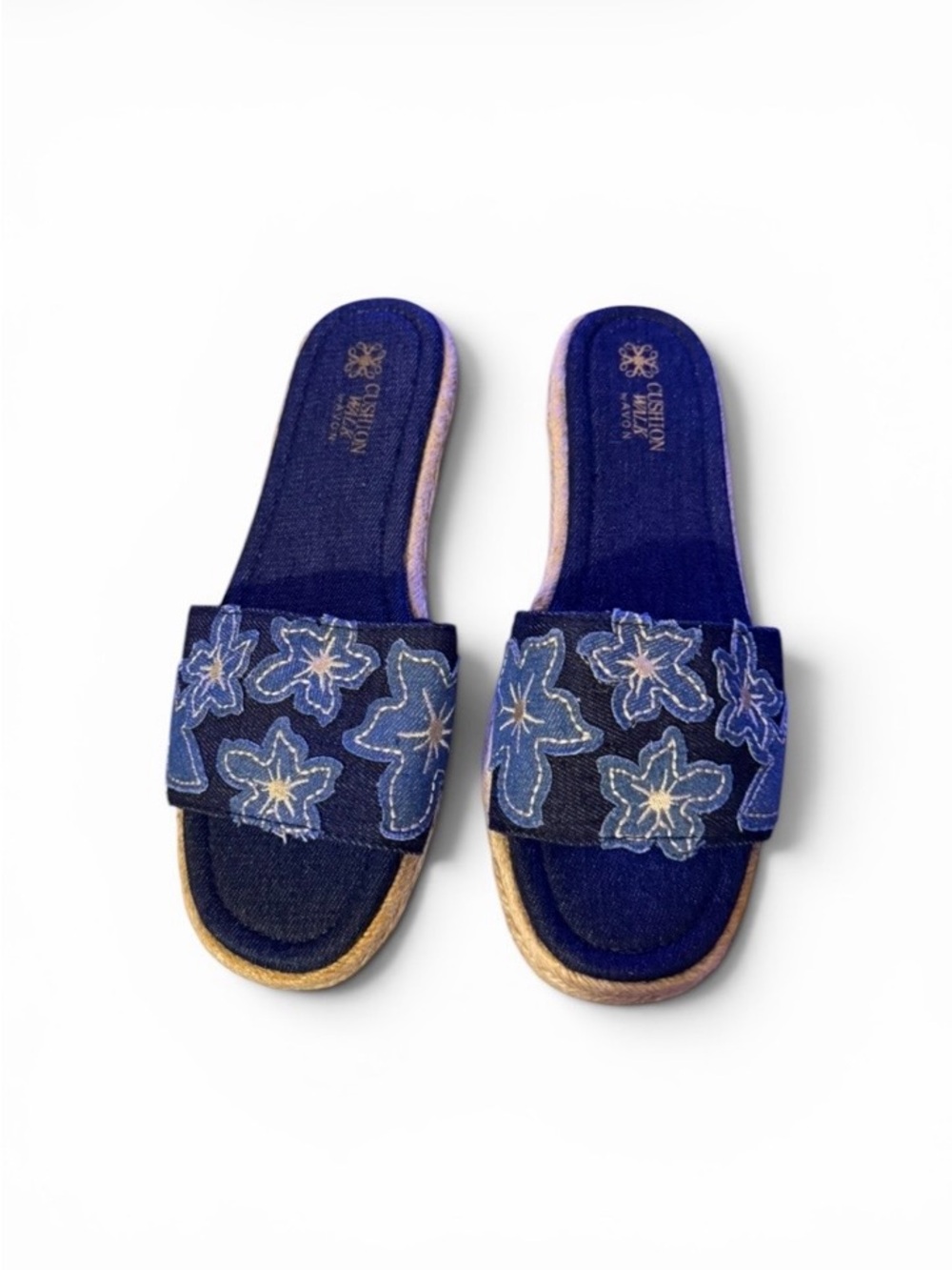 New ~ Avon~ Shoes ~ Cushion Walk ~ Blue Denim ~ Slide Sandals ~ Women’s ~ Size 9